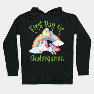 Pretty Unicorn and Rainbow | First Day of Kindergarten Hoodie